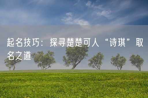 起名技巧：探寻楚楚可人“诗琪”取名之道(图1)