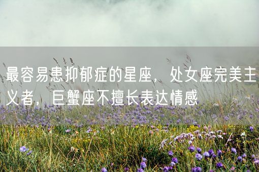 最容易患抑郁症的星座，处女座完美主义者，巨蟹座不擅长表达情感(图1)