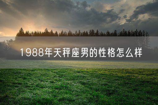 1988年天秤座男的性格怎么样(图1)