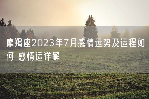 摩羯座2023年7月感情运势及运程如何 感情运详解(图1) 摩羯座2023年7月感情运势及运程如何 感情运详解(图1)