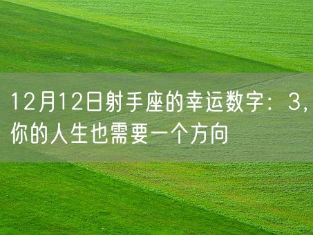 12月12日射手座的幸运数字：3，你的人生也需要一个方向(图1)