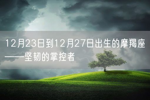12月23日到12月27日出生的摩羯座——坚韧的掌控者(图1)