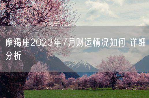 摩羯座2023年7月财运情况如何 详细分析(图1) 摩羯座2023年7月财运情况如何 详细分析(图1)