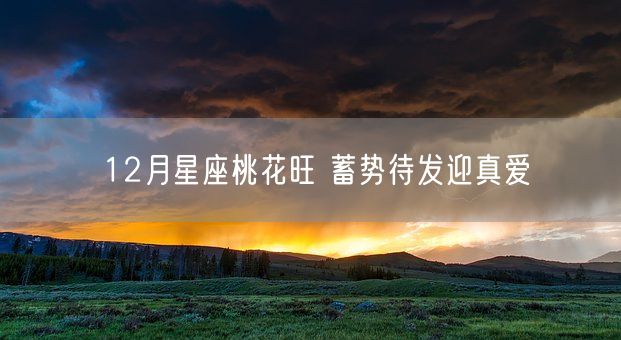 12月星座桃花旺 蓄势待发迎真爱(图1)