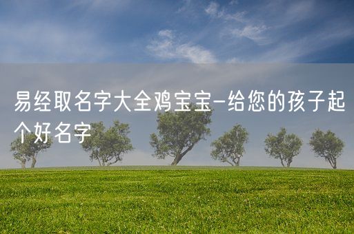 易经取名字大全鸡宝宝-给您的孩子起个好名字(图1)