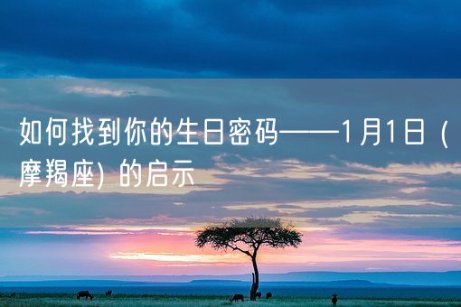 如何找到你的生日密码——1月1日 (摩羯座) 的启示(图1)