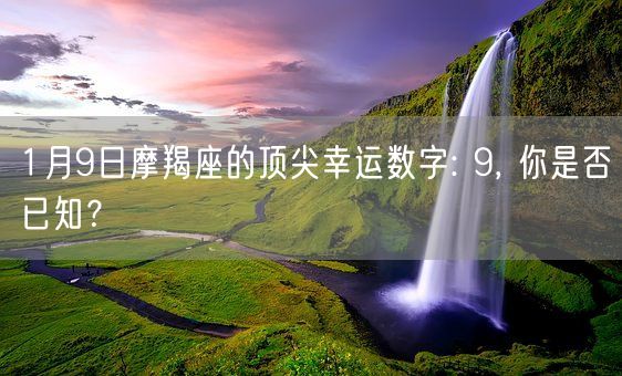 1月9日摩羯座的顶尖幸运数字: 9, 你是否已知？(图1)