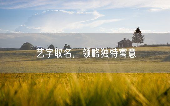 艺字取名，领略独特寓意(图1)