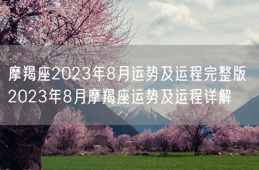 摩羯座2023年8月运势及运程完整版 2023年8月摩羯座运势及运程详解(图1)