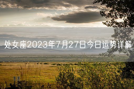 处女座2023年7月27日今日运势详解(图1)