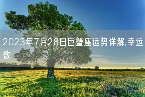 2023年7月28日巨蟹座运势详解,幸运数(图1)