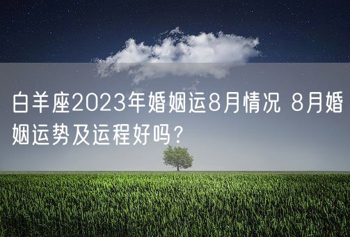 白羊座2023年婚姻运8月情况 8月婚姻运势及运程好吗?(图1) 白羊座2023年婚姻运8月情况 8月婚姻运势及运程好吗?(图1)