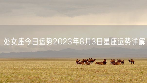 处女座今日运势2023年8月3日星座运势详解(图1)