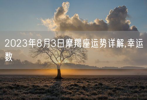 2023年8月3日摩羯座运势详解,幸运数(图1) 2023年8月3日摩羯座运势详解,幸运数(图1)