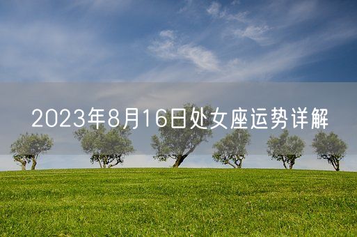 2023年8月16日处女座运势详解(图1)