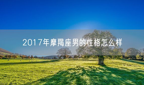 2017年摩羯座男的性格怎么样(图1) 2017年摩羯座男的性格怎么样(图1)
