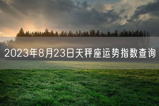 2023年8月23日天秤座运势指数查询(图1)