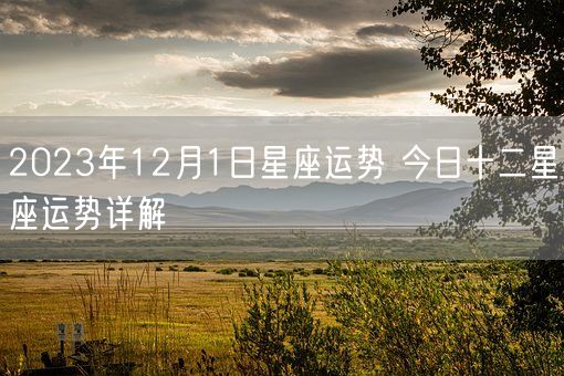 2023年12月1日星座运势 今日十二星座运势详解(图1)