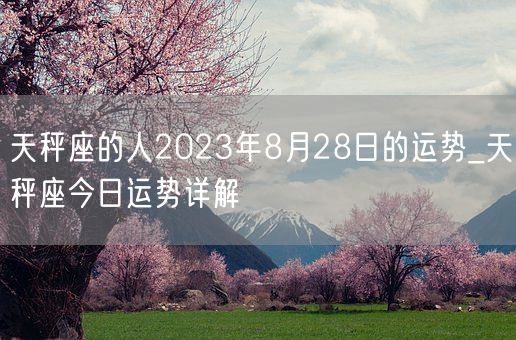 天秤座的人2023年8月28日的运势_天秤座今日运势详解(图1)