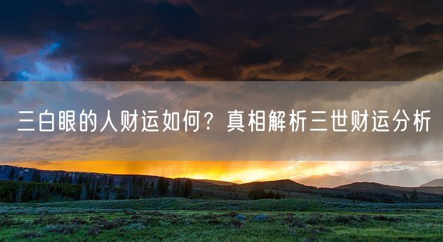 三白眼的人财运如何？真相解析三世财运分析(图1)