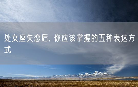 处女座失恋后, 你应该掌握的五种表达方式(图1)