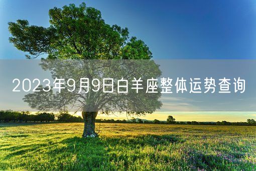 2023年9月9日白羊座整体运势查询(图1)