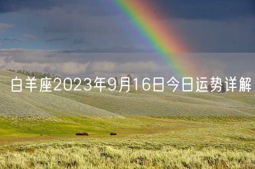 白羊座2023年9月16日今日运势详解(图1) 白羊座2023年9月16日今日运势详解(图1)