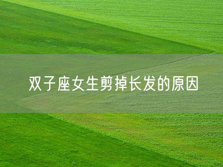 双子座女生剪掉长发的原因(图1)