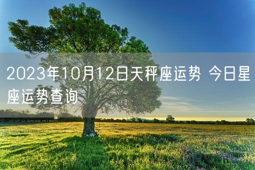 2023年10月12日天秤座运势 今日星座运势查询(图1)