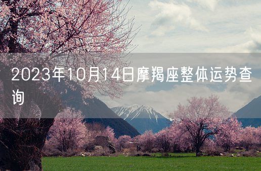 2023年10月14日摩羯座整体运势查询(图1) 2023年10月14日摩羯座整体运势查询(图1)
