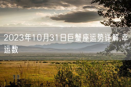 2023年10月31日巨蟹座运势详解,幸运数(图1)