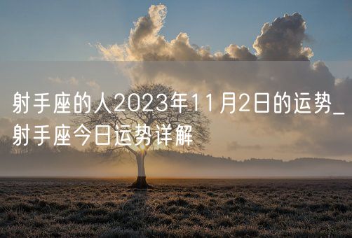 射手座的人2023年11月2日的运势_射手座今日运势详解(图1)