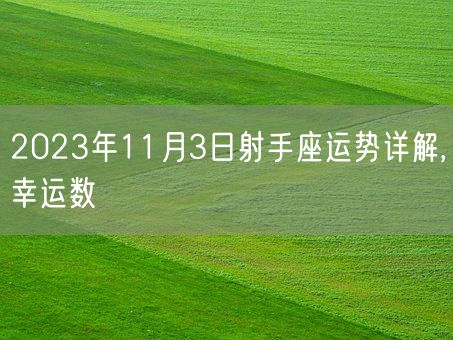 2023年11月3日射手座运势详解,幸运数(图1)