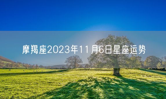 摩羯座2023年11月6日星座运势(图1) 摩羯座2023年11月6日星座运势(图1)
