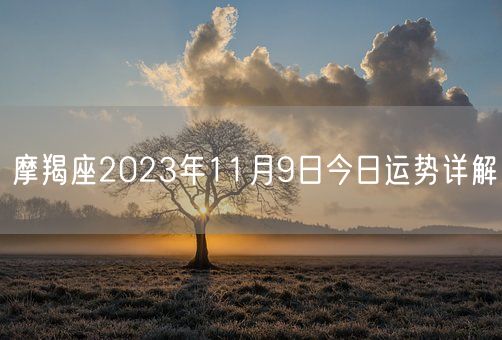 摩羯座2023年11月9日今日运势详解(图1) 摩羯座2023年11月9日今日运势详解(图1)