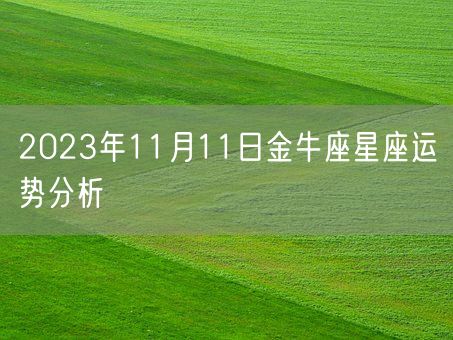 2023年11月11日金牛座星座运势分析(图1)