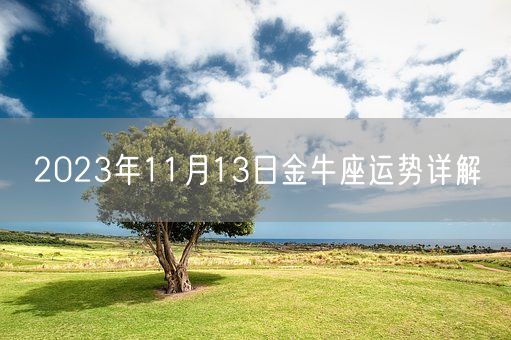 2023年11月13日金牛座运势详解(图1)