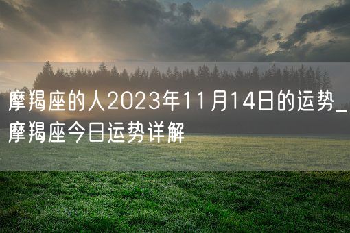 摩羯座的人2023年11月14日的运势_摩羯座今日运势详解(图1)