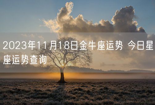 2023年11月18日金牛座运势 今日星座运势查询(图1)