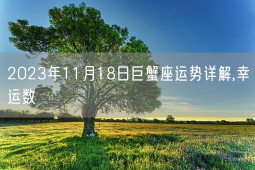2023年11月18日巨蟹座运势详解,幸运数(图1)