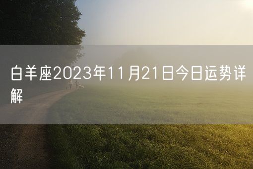 白羊座2023年11月21日今日运势详解(图1)
