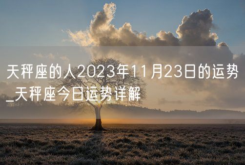 天秤座的人2023年11月23日的运势_天秤座今日运势详解(图1)