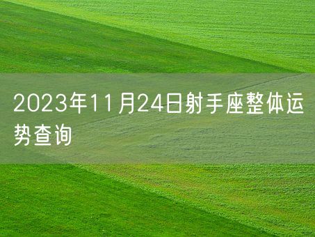 2023年11月24日射手座整体运势查询(图1)
