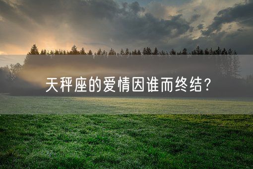 天秤座的爱情因谁而终结？(图1)