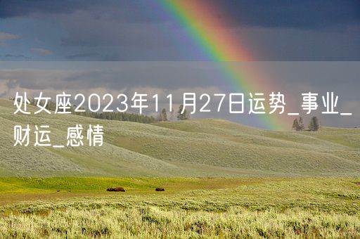 处女座2023年11月27日运势_事业_财运_感情(图1)