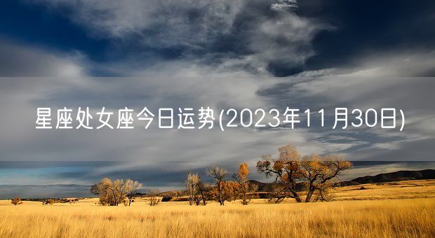 星座处女座今日运势(2023年11月30日) (图1)