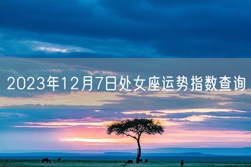 2023年12月7日处女座运势指数查询(图1)