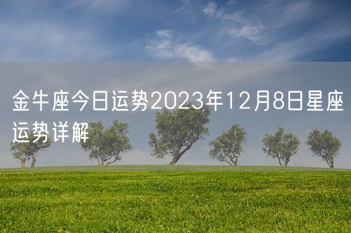 金牛座今日运势2023年12月8日星座运势详解(图1)