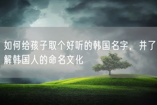 如何给孩子取个好听的韩国名字，并了解韩国人的命名文化(图1)