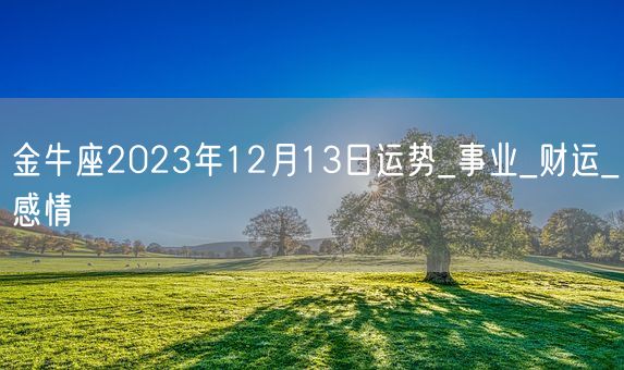 金牛座2023年12月13日运势_事业_财运_感情(图1)